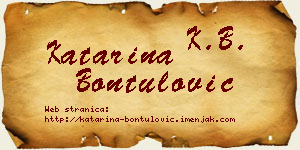 Katarina Bontulović vizit kartica